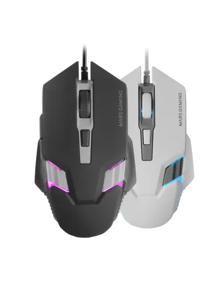 Mars Gaming MM024, Ratón Gaming RGB, Sensor Óptico 4000 DPI, Switches Mecánicos Huano, Iluminación RGB Flow, Ajuste On-the-fly