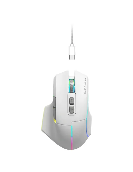 Mars Gaming MMWVECTORW ratón Juego mano derecha RF Wireless + Bluetooth + USB Type-A Óptico 12000 DPI