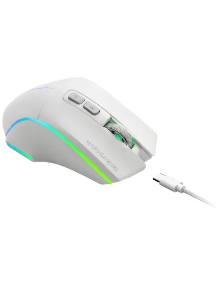 Mars Gaming MMWVECTORW ratón Juego mano derecha RF Wireless + Bluetooth + USB Type-A Óptico 12000 DPI
