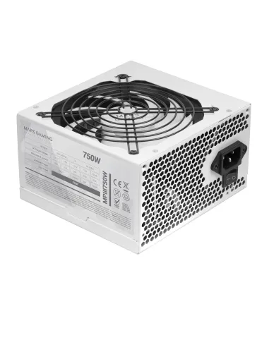 Mars Gaming MPIII750, Fuente Alimentación PC ATX 750W, 5 Años de Garantía, 85% Eficiencia, Sistema Digital APFC, Ventilador FDB