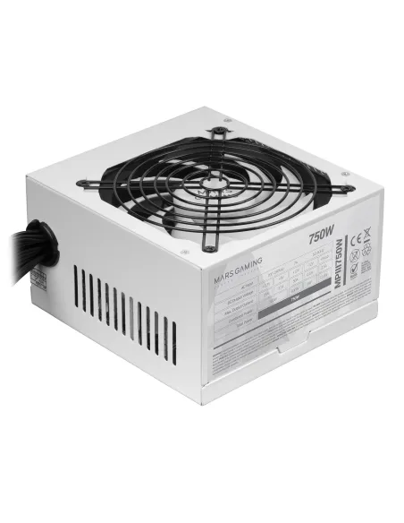 Mars Gaming MPIII750, Fuente Alimentación PC ATX 750W, 5 Años de Garantía, 85% Eficiencia, Sistema Digital APFC, Ventilador FDB