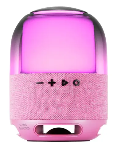 Mars Gaming MS-FLOW, Altavoz Portátil Bluetooth 15W, Iluminación Orbilight RGB 360°, Sonido Potente con Driver DeepBass 57mm,