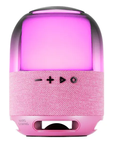 Mars Gaming MS-FLOW, Altavoz Portátil Bluetooth 15W, Iluminación Orbilight RGB 360°, Sonido Potente con Driver DeepBass 57mm,