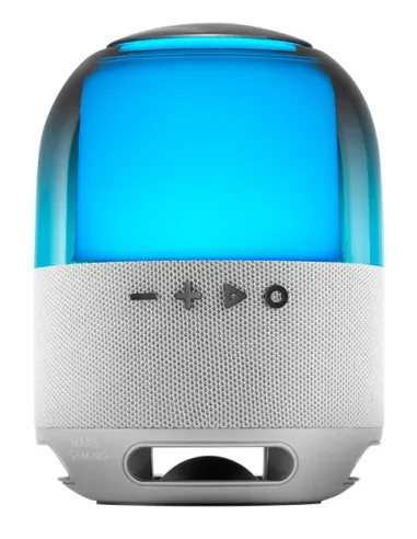 Mars Gaming MS-Flow, Altavoz Portátil Bluetooth 15W, Iluminación Orbilight RGB 360°, Sonido Potente con Driver DeepBass 57mm,