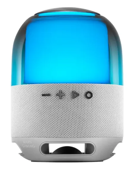 Mars Gaming MS-Flow, Altavoz Portátil Bluetooth 15W, Iluminación Orbilight RGB 360°, Sonido Potente con Driver DeepBass 57mm,