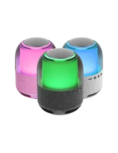 Mars Gaming MS-Flow, Altavoz Portátil Bluetooth 15W, Iluminación Orbilight RGB 360°, Sonido Potente con Driver DeepBass 57mm, 2