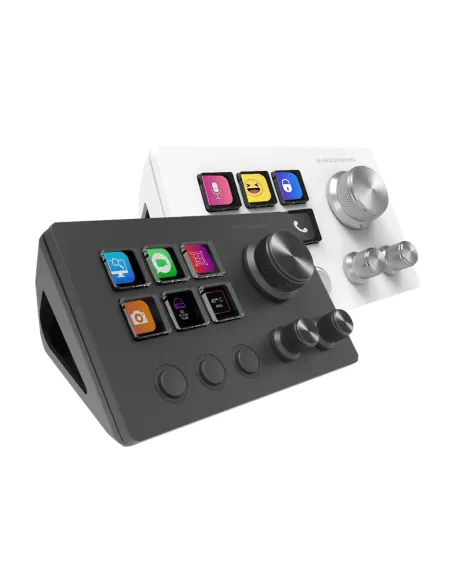 Mars Gaming MSD-TWO, Control Deck Compacto, 6 Teclas LCD Personalizables + 3 Botones, 3 Ruedas Multifuncionales, Control Deck