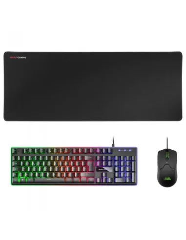 Compra Mars Gaming MCPXBFR Combo Teclado H-Mech FRGB Ratón Ultraligero 10000DPI y Alfombrilla XXL Negro Idioma Francés en Doezos