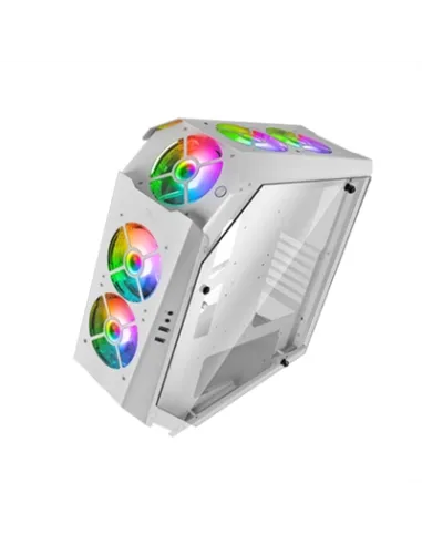 Mars Gaming MC51W Blanco Caja PC Gaming ATX Doble Cristal Templado 5x Ventilador RGB 12cm