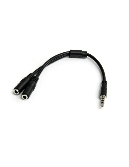 StarTech.com Adaptador de Auriculares con Micrófono Mini-Jack 3,5mm 4 pines a Conectores Separados de Auriculares y de
