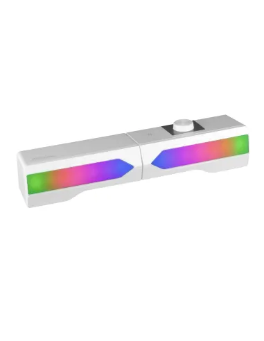 Mars Gaming ALTAVOZ BLUETOOTH MSDUO WHITE 2 EN 1 CONVERTIBLE EN SOBREMESA 2.0 O SOUNDBAR BT 5.0 ILUMINACION RGB