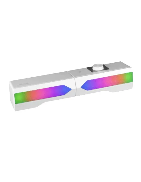 Mars Gaming ALTAVOZ BLUETOOTH MSDUO WHITE 2 EN 1 CONVERTIBLE EN SOBREMESA 2.0 O SOUNDBAR BT 5.0 ILUMINACION RGB