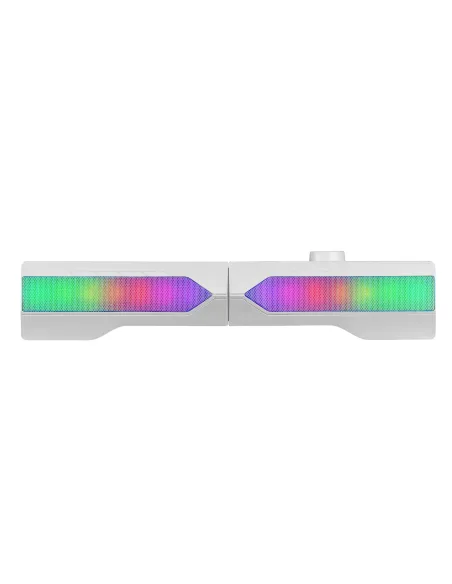 Mars Gaming ALTAVOZ BLUETOOTH MSDUO WHITE 2 EN 1 CONVERTIBLE EN SOBREMESA 2.0 O SOUNDBAR BT 5.0 ILUMINACION RGB
