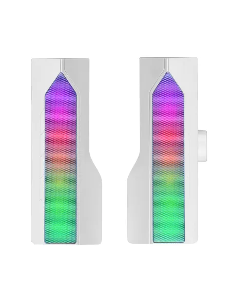 Mars Gaming ALTAVOZ BLUETOOTH MSDUO WHITE 2 EN 1 CONVERTIBLE EN SOBREMESA 2.0 O SOUNDBAR BT 5.0 ILUMINACION RGB