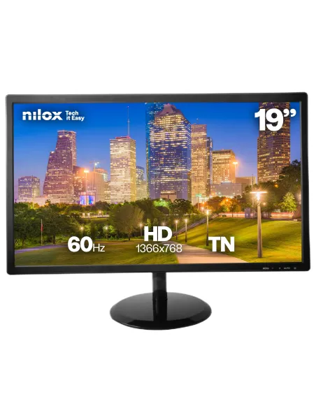 Nilox pantalla para PC 48,3 cm (19") 1366 x 768 Pixeles HD LCD Negro