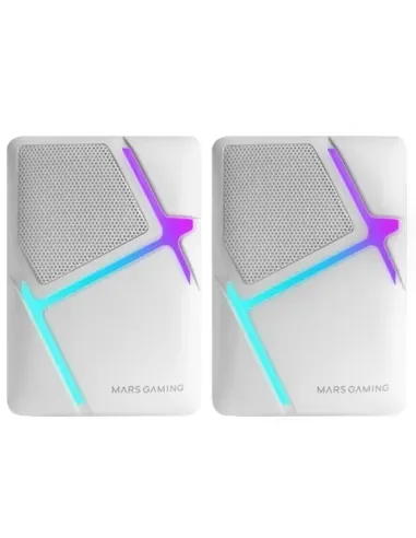Mars Gaming MS-H, Altavoces Gaming RGB Flow, Drivers Invertidos y Sonido 3D-Surround 10W, Altavoces Compactos con Caja de