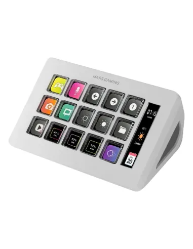 Mars Gaming MSD-ONE, Control Deck Slim, 15 Teclas LCD Personalizables, Pantalla LCD Ampliada, Software de Control y Plug-ins,