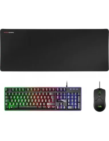 Kit teclado + raton mars gaming mcpx rgb negro + alfombrilla