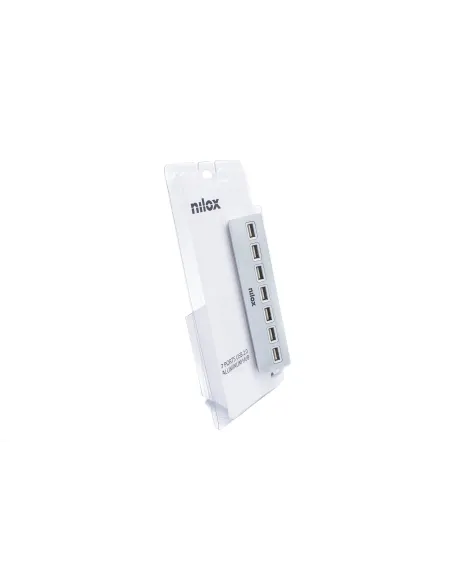 Nilox HUB sobremesa de aluminio con 7 puertos USB 2.0