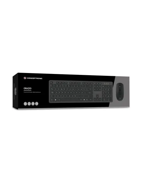 Conceptronic ORAZIO01ES teclado Ratón incluido Oficina RF inalámbrico QWERTY Español Negro