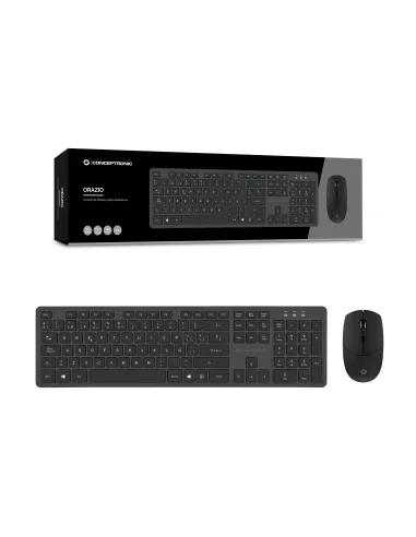 Conceptronic ORAZIO01ES teclado Ratón incluido Oficina RF inalámbrico QWERTY Español Negro