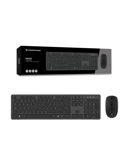 Conceptronic ORAZIO01ES teclado Ratón incluido Oficina RF inalámbrico QWERTY Español Negro