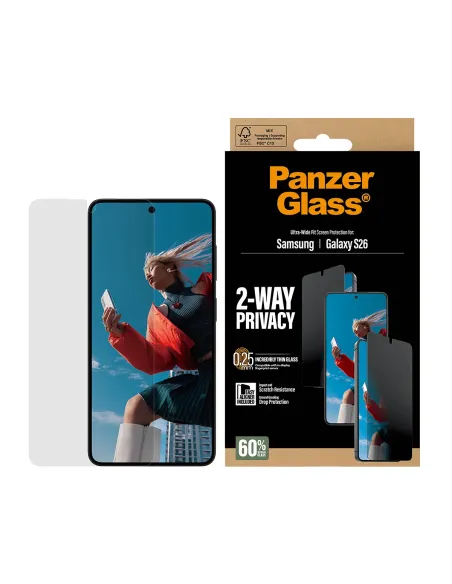 PanzerGlass ® 2-Way Privacy Screen Protector Samsung Galaxy S26 | Ultra-Wide Fit w. EasyAligner Protector de pantalla 1 pieza(s)