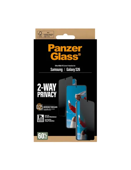 PanzerGlass ® 2-Way Privacy Screen Protector Samsung Galaxy S26 | Ultra-Wide Fit w. EasyAligner Protector de pantalla 1 pieza(s)