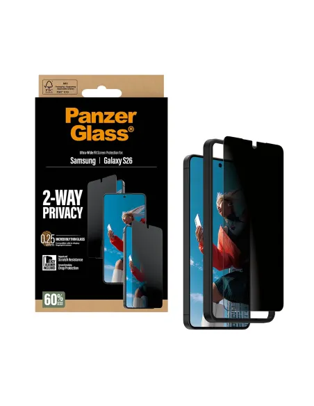PanzerGlass ® 2-Way Privacy Screen Protector Samsung Galaxy S26 | Ultra-Wide Fit w. EasyAligner Protector de pantalla 1 pieza(s)