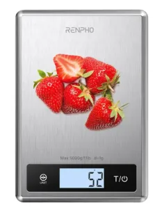 Renpho Calibra 1 Smart Acero inoxidable Encimera Rectángulo Báscula electrónica de cocina