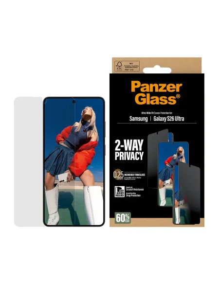 PanzerGlass ® 2-Way Privacy Screen Protector Samsung Galaxy S26 Ultra | Ultra-Wide Fit w. EasyAligner Protector de pantalla 1