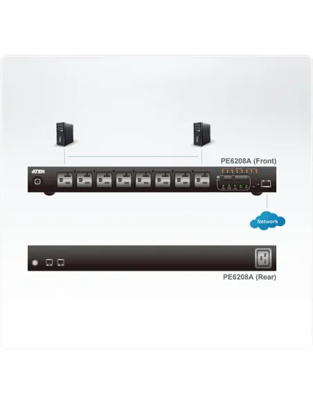 ATEN PE6208G unidad de distribución de energía (PDU) 8 salidas AC 1U Negro