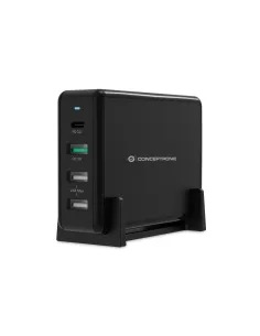 Conceptronic OZUL01B cargador de dispositivo móvil Universal Negro Corriente alterna Carga rápida Interior