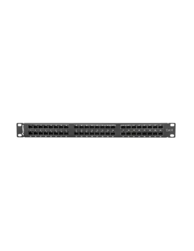 Patch panel lanberg 48 puertos 1u cat.6 19pulgadas negro