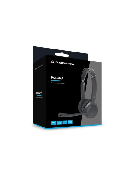 Conceptronic POLONA04B auricular y casco Auriculares Inalámbrico y alámbrico Diadema Llamadas Música USB Tipo C Bluetooth Negro