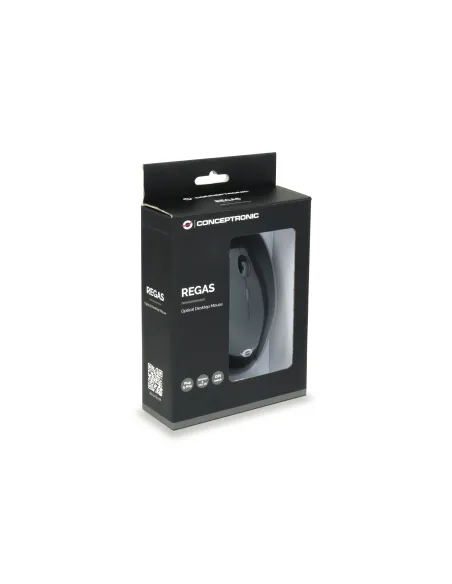 Conceptronic REGAS01B ratón Oficina Ambidextro USB tipo A Óptico 1200 DPI
