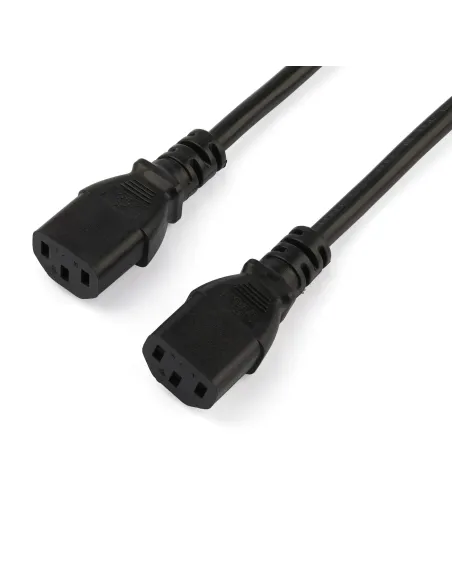 StarTech.com Cable de 2m de Alimentación en Y para Ordenador, 18AWG, EU Schuko a 2x C13, 10A 250V, Cable de Alimentación de CA