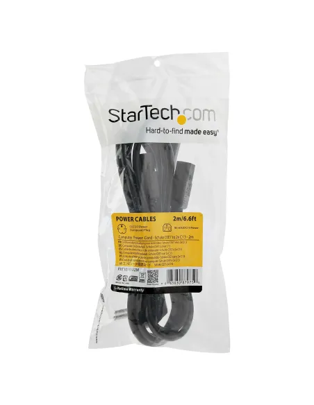 StarTech.com Cable de 2m de Alimentación en Y para Ordenador, 18AWG, EU Schuko a 2x C13, 10A 250V, Cable de Alimentación de CA