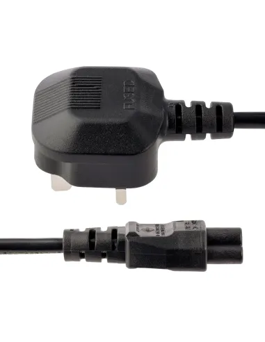 StarTech.com Cable de 1m de Alimentación para Portátiles, Enchufe BS1363 a C5, 2,5A 250V, 18AWG, Cable para Cargador, Cable