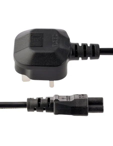 StarTech.com Cable de 1m de Alimentación para Portátiles, Enchufe BS1363 a C5, 2,5A 250V, 18AWG, Cable para Cargador, Cable