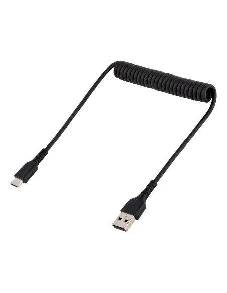 StarTech.com Cable de 50cm de Carga USB A a USB C, Cable USB Tipo C Rizado de Carga Rápida y Servicio Pesado, Cable USB 2.0 A a