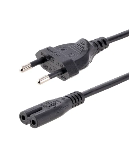 StarTech.com Cable de 1m de Alimentación para Portátiles, Enchufe UE a C7, 2,5A 250V, 18AWG, Cable de Repuesto para Cargador de