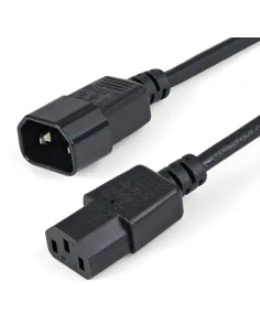 StarTech.com Cable de 1m de Extensión de Alimentación, C14 a C13, 10A 125V, 18AWG, Alargador de Cable de Corriente de