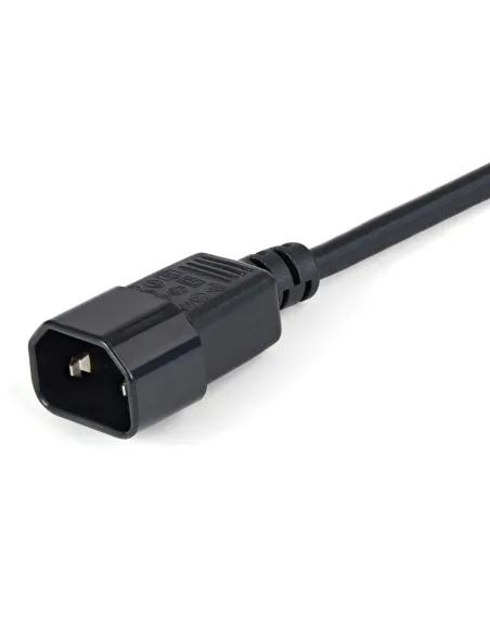 StarTech.com Cable de 1m de Extensión de Alimentación, C14 a C13, 10A 125V, 18AWG, Alargador de Cable de Corriente de