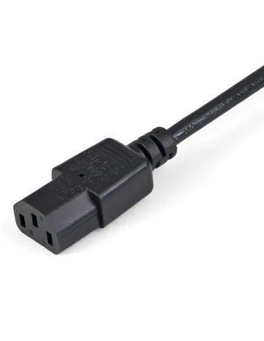 StarTech.com Cable de 1m de Extensión de Alimentación, C14 a C13, 10A 125V, 18AWG, Alargador de Cable de Corriente de