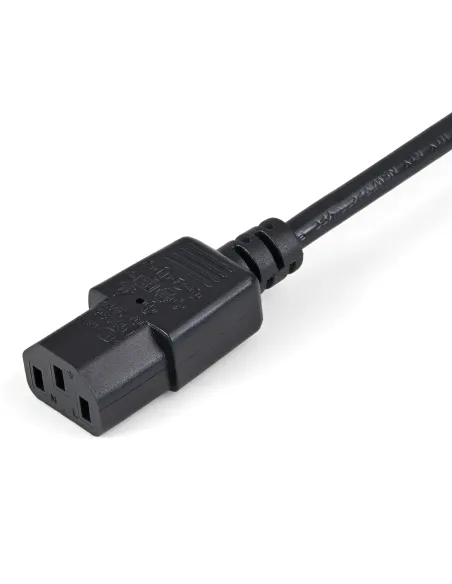 StarTech.com Cable de 1m de Extensión de Alimentación, C14 a C13, 10A 125V, 18AWG, Alargador de Cable de Corriente de