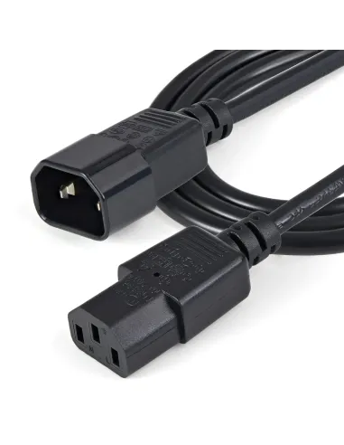 StarTech.com Cable de 1m de Extensión de Alimentación, C14 a C13, 10A 125V, 18AWG, Alargador de Cable de Corriente de