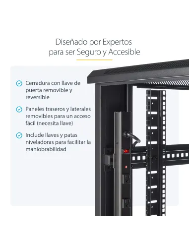 StarTech.com Rack Armario de Equipos de 4 Columnas 42U - Profundidad de 36in - Rack Armario de 19 Pulgadas con Ruedas -