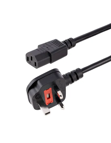 StarTech.com Cable de 3m de Alimentación de Ordenador, 18AWG, BS 1363 a C13, 10A 250V, Cable de Alimentación de Repuesto, Cable