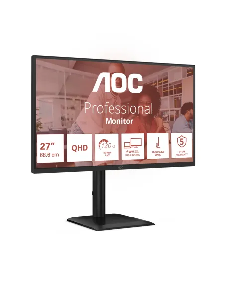 AOC E4 Q27E4CV pantalla para PC 68,6 cm (27") 2560 x 1440 Pixeles Quad HD LED Negro